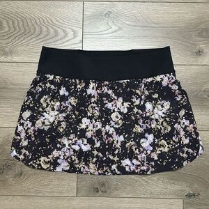 Title Nine 14” Napili Bonded Ultra Light High Rise Black Printed Running Skirt M